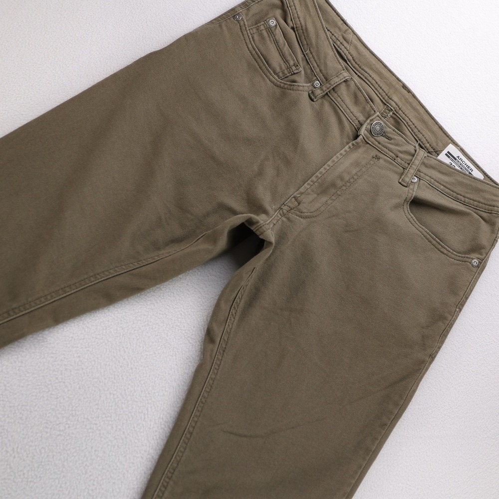 Buffalo David Bitton Archer Slim Stretch Pants Mens 32x33 Olive Green 1521649